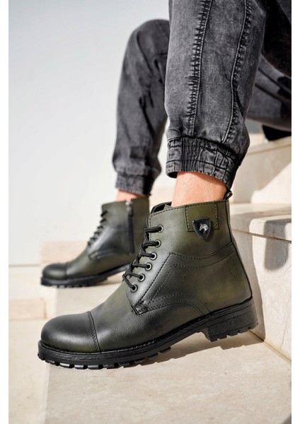 Thomas Haki Yeşil Garantili Su & Soğuk Geçirmez Kışlık Fermuarlı Bot Kauçuk Taban Sağlam THOMAS-254 fiyatları