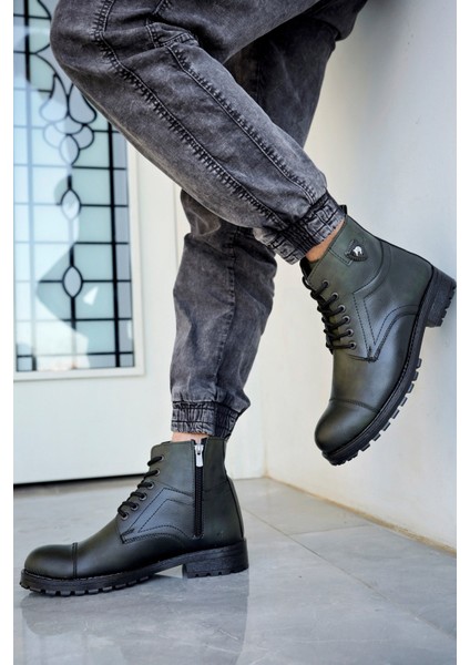 Thomas Haki Yeşil Garantili Su & Soğuk Geçirmez Kışlık Fermuarlı Bot Kauçuk Taban Sağlam THOMAS-254 indirimleri