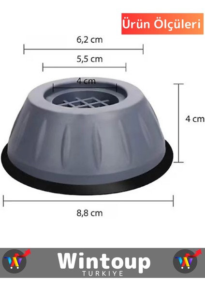 Titreşim Önleyici Kaydırma Çamaşır Makinesi Mobilya Sabitleyici Ayak 8'li Set modelleri