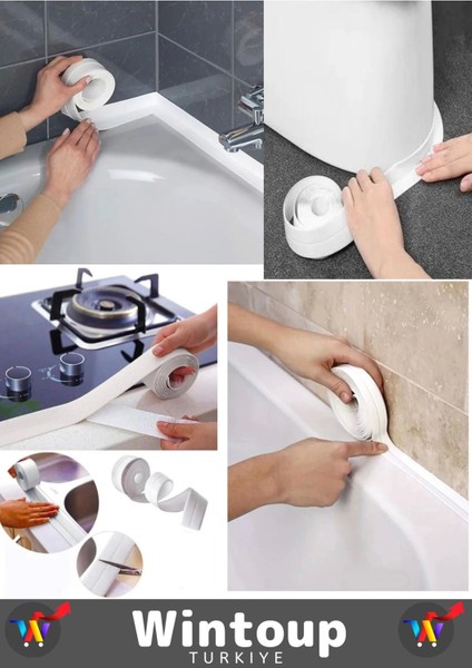 Suya Dayanıklı 3.2 Metre Mutfak Lavabo Pencere Tezgah Kenar Süper Yalıtım Bandı