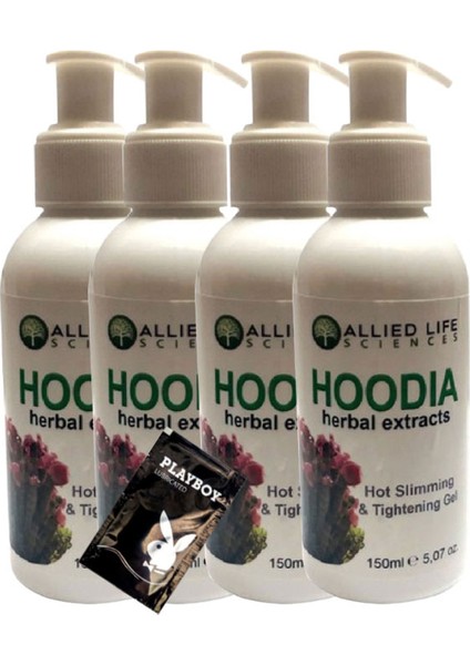 Allied Life Sciences Hoodia Herbal Extracts Hot Slimming & Tightening Gel 150 ml x 4 adet + Jel