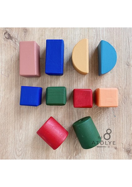 Montessori Eğitici Oyuncak, Ahşap Küpler Eğitici Açık Uçlu Oyuncak - El Yapımı