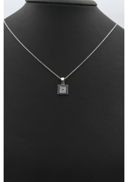 Gümüş Nazar Boncuğu Kolye - Nazar Boncuklu - Göz Kolye 925 Ayar Gümüş 901273 fırsatları