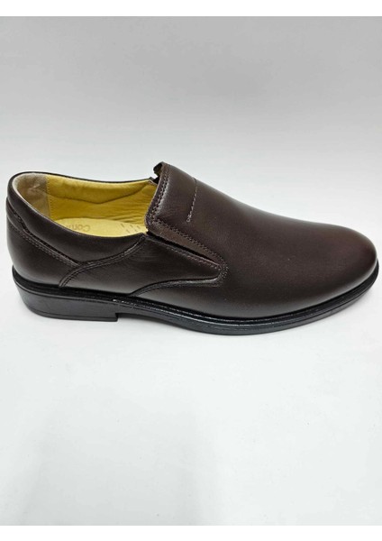 Hakiki Deri Bağcıksız Kahverengi Oxford Model Kauçuk Taban Erkek Ayakkabı C-74279K