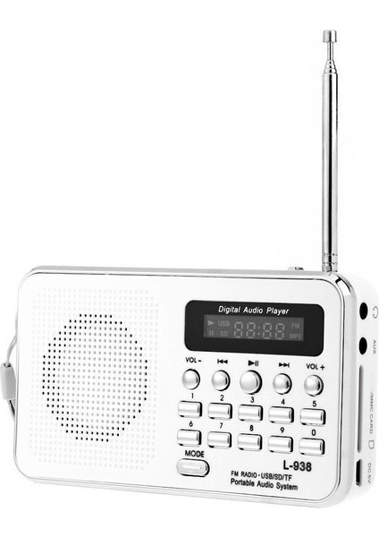 L-938 Dijital Ekranlı Şarjlı Taşınabilir Radyo Cep Radyosu