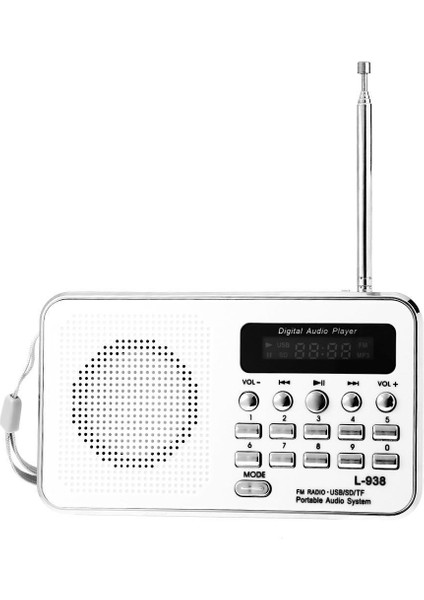L-938 Dijital Ekranlı Şarjlı Taşınabilir Radyo Cep Radyosu