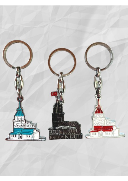 Galata Gift Istanbul, Üç (3) Adet Metal Anahtarlık, Ev, Ofis, Iş Yeri Anahtarlık, Sağlam Hediyelik Anahtarlık