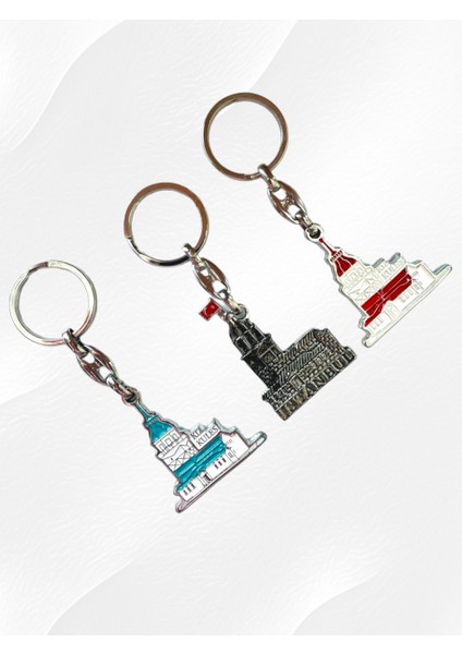 Galata Gift Istanbul, Üç (3) Adet Metal Anahtarlık, Ev, Ofis, Iş Yeri Anahtarlık, Sağlam Hediyelik Anahtarlık