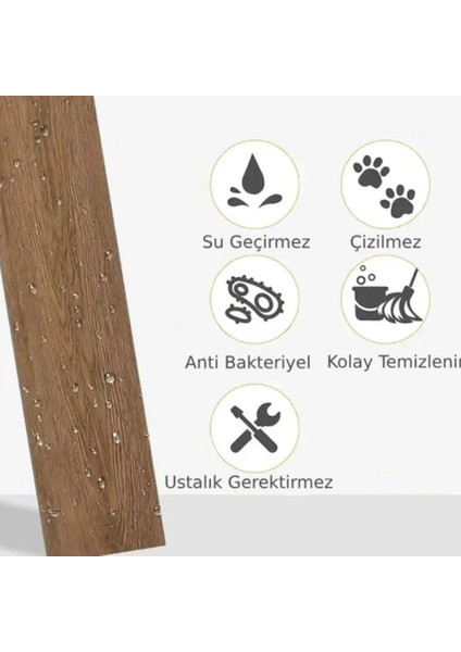 Kendinden Yapışkanlı Ahşap Pvc Yer Döşeme Parkesi 7 Adet 1m²
