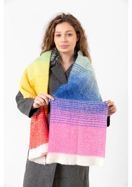 Çok Renkli Buklet Atkı Şal 67X197 cm 1288 Pembe modelleri