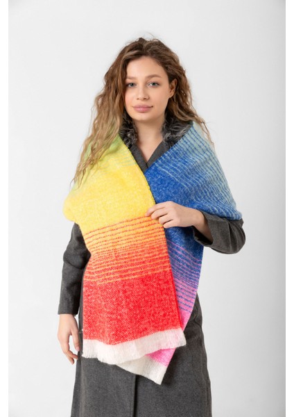 Çok Renkli Buklet Atkı Şal 67X197 cm 1288 Pembe fırsatları