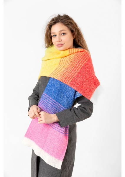 Çok Renkli Buklet Atkı Şal 67X197 cm 1288 Pembe indirimleri