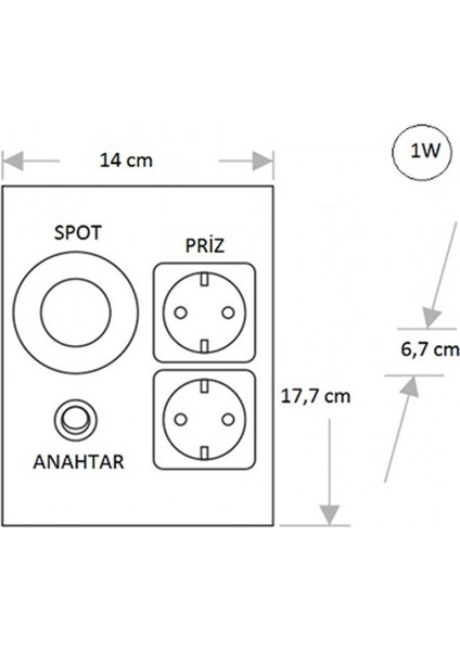 Ledli Çift Prizli Tezgah Altı Spot Aydınlatma Beyaz Işık CT-5109 5 W