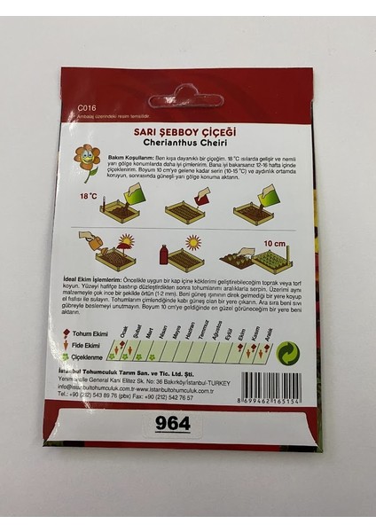 Sarı Şebboy ( Çoklu Tohum ) - 250 Tohum - Karışık Renk fırsatları