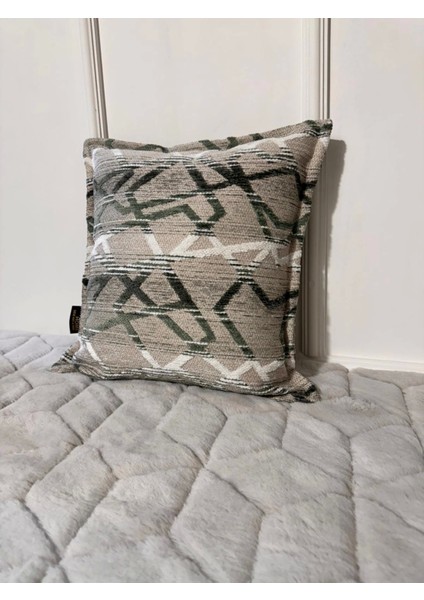 Nivemeshome Elyaf Dolgulu Kırlent 45X45 Mateo 63-04 Yeşil-Krem