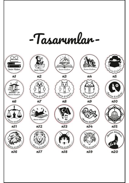 Kişiye Özel Kitap Mührü Isim Yazılı Kitap Mührü ve Istampa Set R5814-06 modelleri
