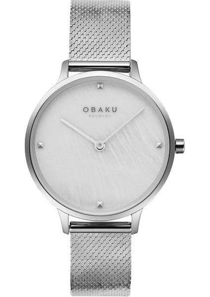 V295LXCWHC Quartz Çelik Hasır Gri 34 mm Kadın Kol Saati