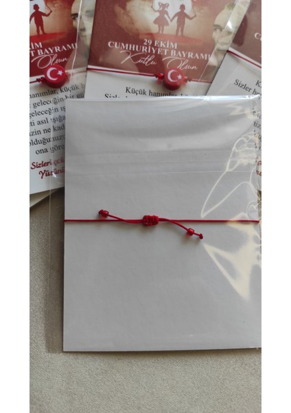 29 Ekim Cumhuriyet Bayramı Kartı ve Bileklik 12 Adet (Hepsi Ayrı Paketli ve Arkası Ayarlı ) modelleri