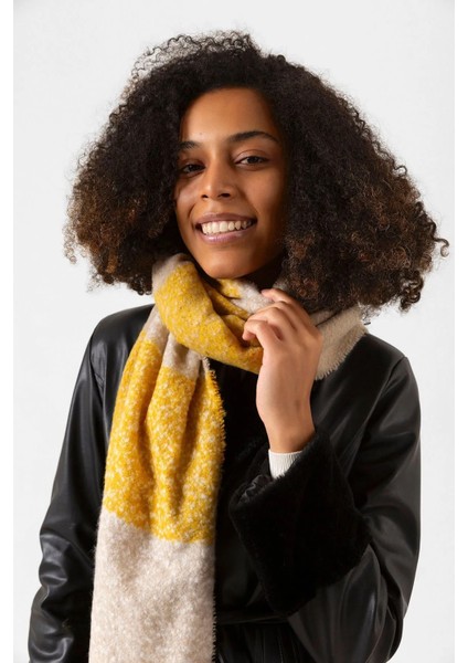 Püsküllü Buklet Atkı Şal 45X200 cm 1284 Safran indirimleri