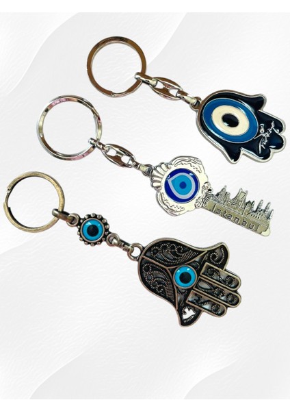 Galata Gift Istanbul, Üç (3) Adet Metal Anahtarlık, Ev, Ofis, Iş Yeri Anahtarlık, Sağlam Hediyelik Anahtarlık