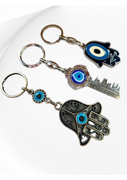 Galata Gift Istanbul, Üç (3) Adet Metal Anahtarlık, Ev, Ofis, Iş Yeri Anahtarlık, Sağlam Hediyelik Anahtarlık