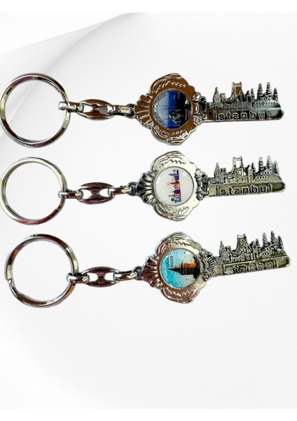 Galata Gift Istanbul, Üç (3) Adet Metal Anahtarlık, Ev, Ofis, Iş Yeri Anahtarlık, Sağlam Hediyelik Anahtarlık