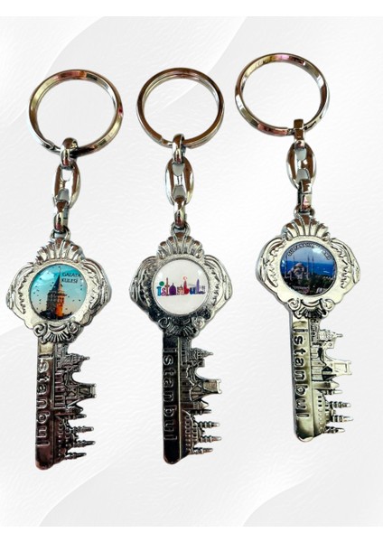 Galata Gift Istanbul, Üç (3) Adet Metal Anahtarlık, Ev, Ofis, Iş Yeri Anahtarlık, Sağlam Hediyelik Anahtarlık