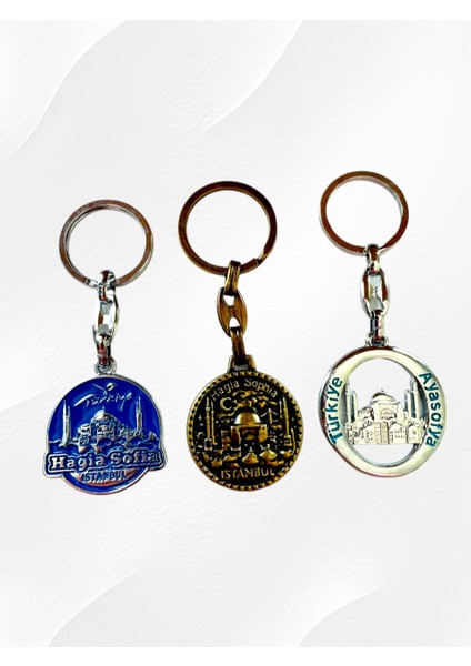 Galata Gift Istanbul, Üç (3) Adet Metal Anahtarlık, Ev, Ofis, Iş Yeri Anahtarlık, Sağlam Hediyelik Anahtarlık