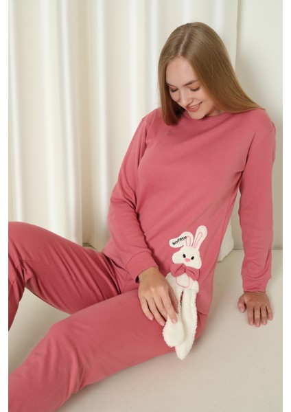 Fwn 4002 Interlok Kışlık Tavşanlı Kadın Pijama Takımı fiyatları