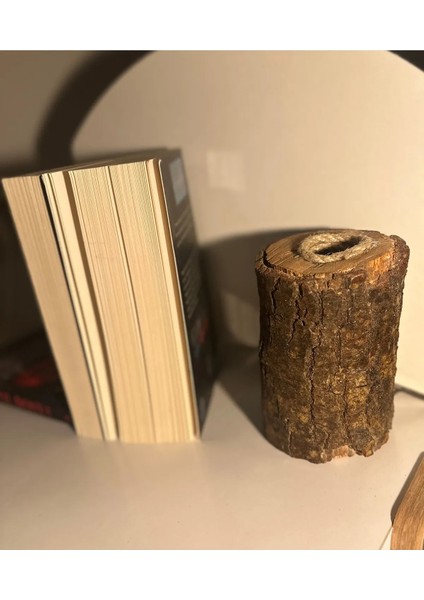 Ahşap Kütük Doğal Modern Masa Lambası El Yapımı 15-Cm modelleri