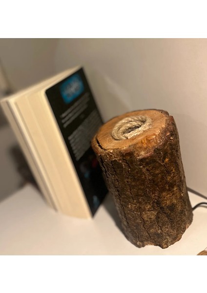 Ahşap Kütük Doğal Modern Masa Lambası El Yapımı 15-Cm fırsatları