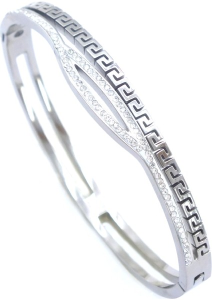 316l Çelik Zirkon Taşlı Şık Spor Kelepçe BLZ-448 fırsatları