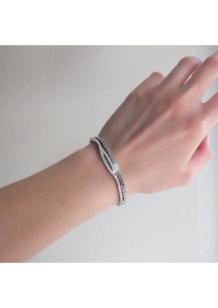 316l Çelik Zirkon Taşlı Şık Spor Kelepçe BLZ-448 modelleri