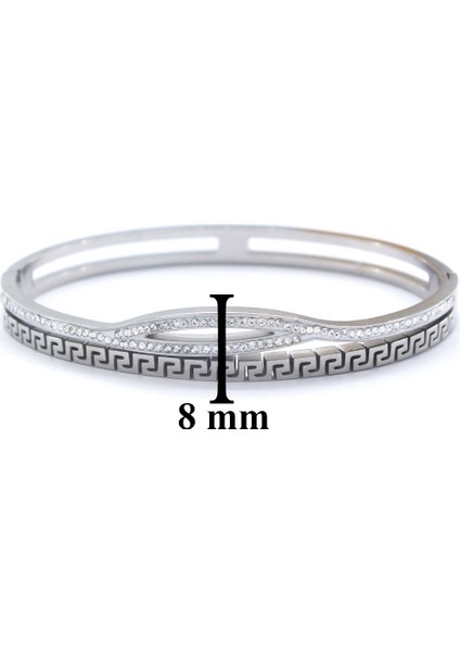 316l Çelik Zirkon Taşlı Şık Spor Kelepçe BLZ-448 indirimleri