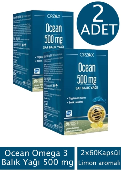 Omega 3 Balık Yağı 500 Mg 60 Kapsül 2 Adet