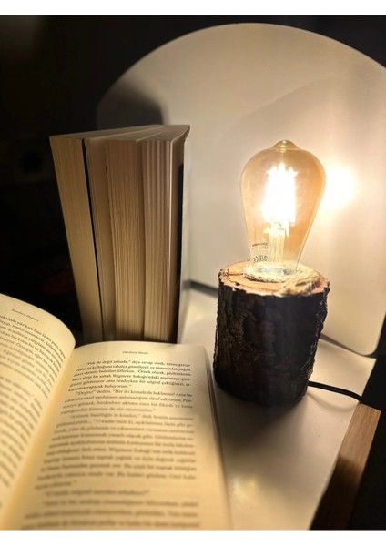 Genel Markalar Ahşap Kütük Doğal Lamba Modern Masa Lambası El Yapımı 10- cm