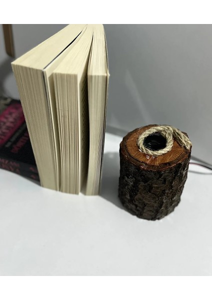 Genel Markalar Ahşap Kütük Doğal Lamba Modern Masa Lambası El Yapımı 10- cm fiyatları