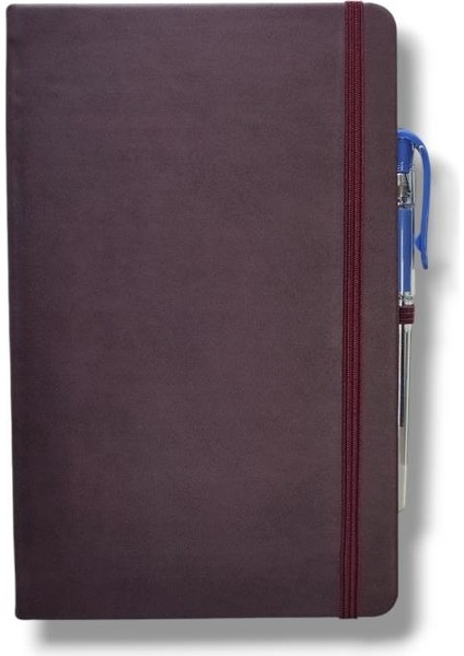 Tarihsiz 13X21 Bordo Çizgili Defter Ivory Kağıt
