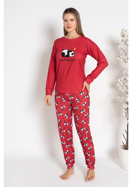 Kadın Termal Pijama Takımı 24486 Kırmızı