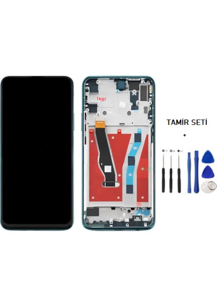 - Y9 Prime 2019 LCD Ekran Dokunmatik Orijinal Kalite Çıtalı Yeşil + Tamir Seti