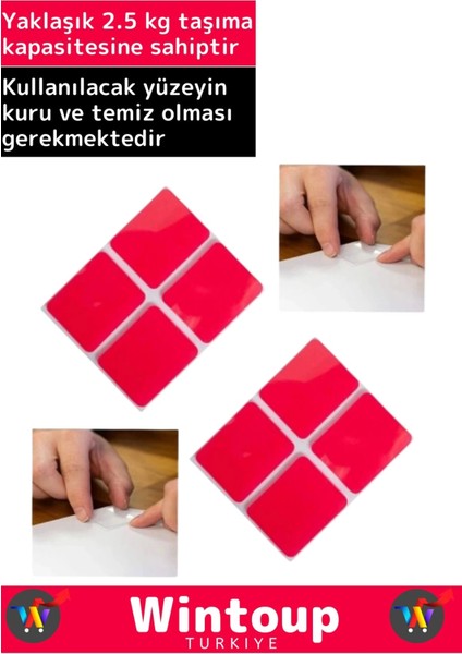 Ekstra Güçlü Akrilik Çift Taraflı Hazır Kesilmiş 25 x 30 mm Montaj Bandı 24'lü