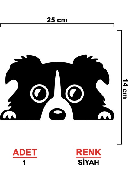 Bagajdan Bakan Köpek Sticker Model 1 - Oto Sticker - Araba Sticker - Araç Sticker