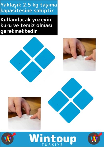 Süper Güçlü Akrilik Çift Taraflı Hazır Kesilmiş 25 x 30 mm Asma Bant 36'lı