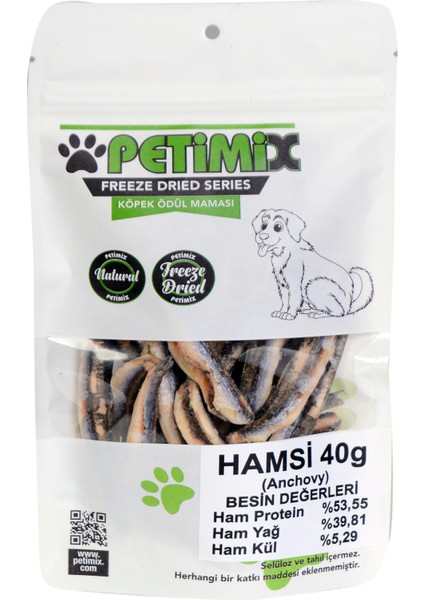 Freeze Dry Hamsi 40G Barf Köpek Ödül Maması