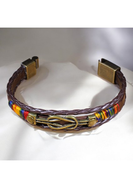 Denizci Düğümüyle Şıklığı Yansıtan Kahverengi Deri Bileklik indirimleri