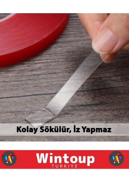 Premium Seri Ultra Güçlü Çok Amaçlı Tamir Cam Dış Mekan Montaj 1,5mt Çift Taraflı Şeffaf Bant 10 Adt