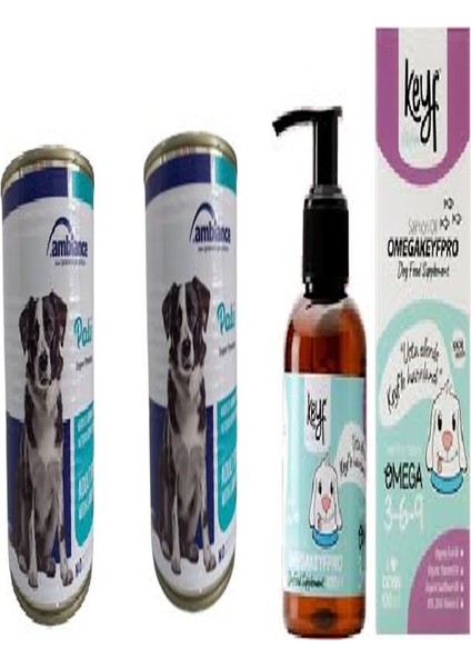 Köpek Yaş Mama Kuzu Etli Pirinçli Yetişkin 415 Gr+ Köpekler Için Balık Yağı 100 ml