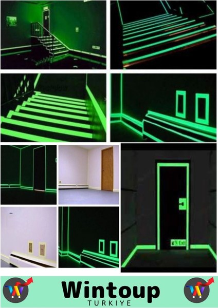 Premium Seri Karanlıkta Işık Veren Yansıyan 4 Metre Fosforlu Yeşil Şerit Yapışkanlı Reflektör Bant modelleri