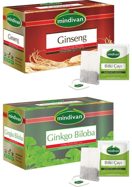 Ginseng ve Ginkgo Biloba Süzen Poşet Çay Set
