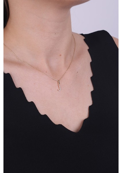 14 Ayar Altın Kolye - Bileklik - Küpe Charm Uç J Harfi modelleri